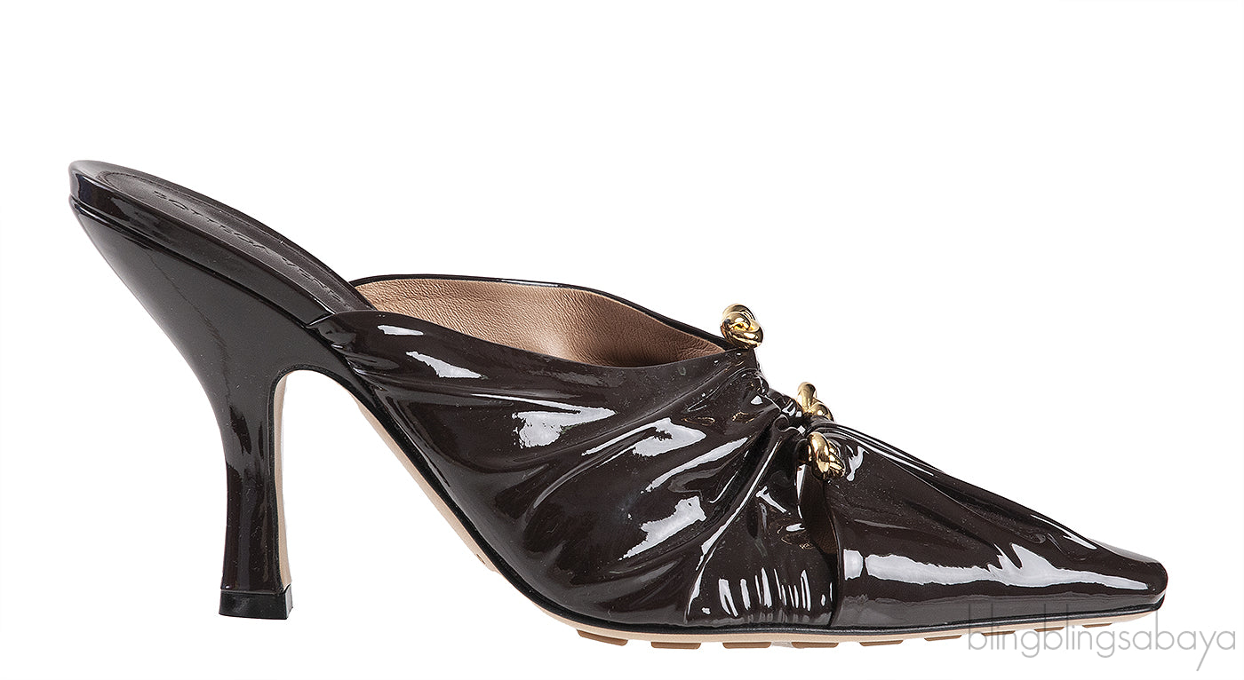 Bottega Veneta Fondant Patent Leather Bunny Mules 38.5