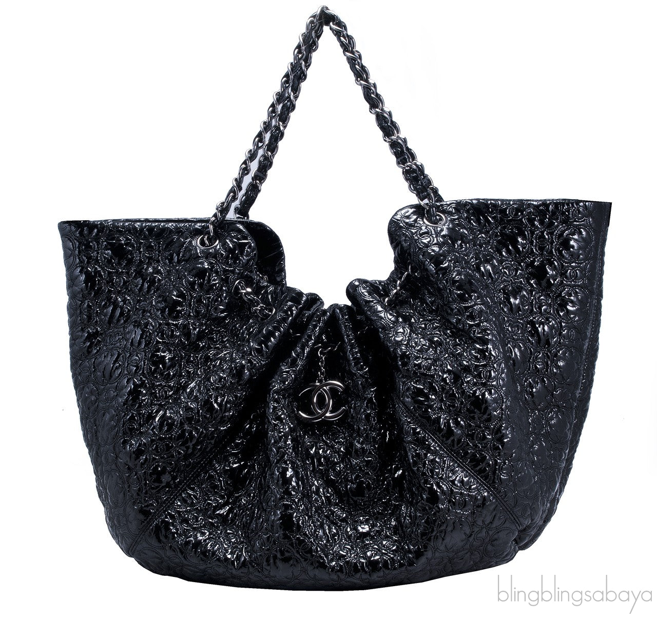 Black Patent XXL Symbol Tote