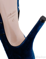 Blue Velvet Crystal Sandals