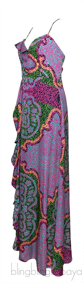 Multicolor Sleeveless Ruffle Dress