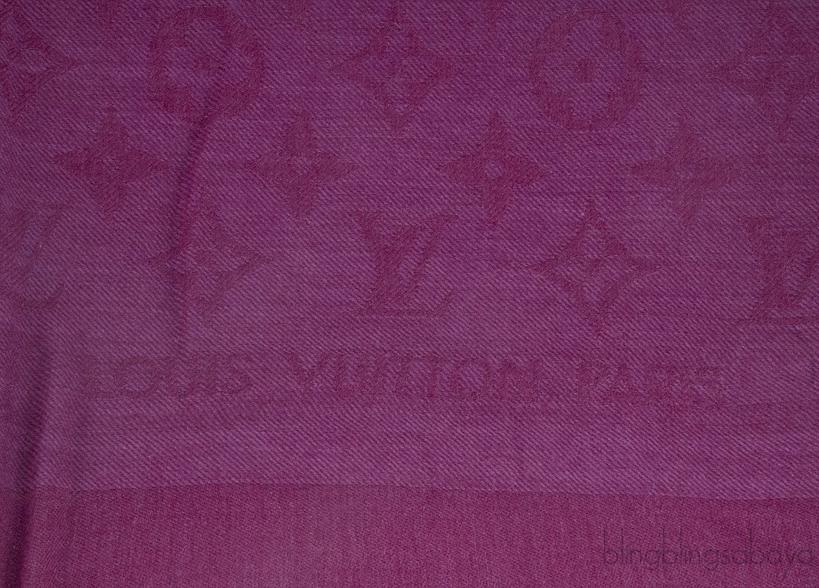 Monogram Purple Cashmere Shawl