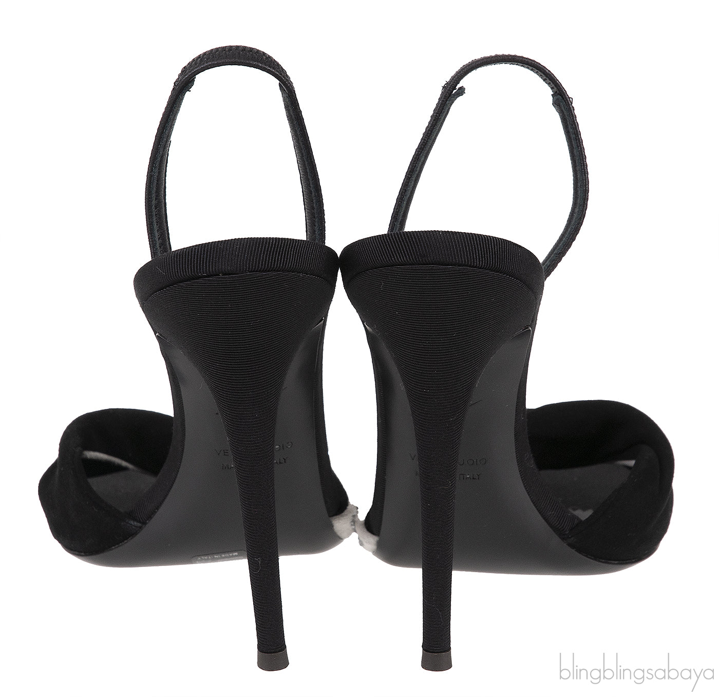 Giuseppe Zanotti Black Crystal Embellished Vamp Slingback