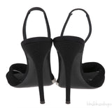Giuseppe Zanotti Black Crystal Embellished Vamp Slingback