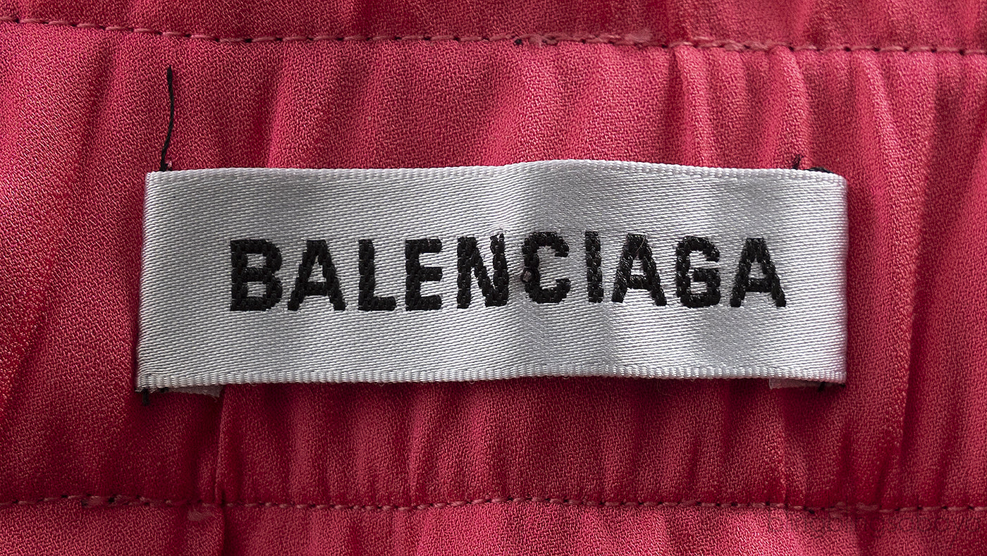Balenciaga Pink Pleated Asymmetric Hemline Skirt