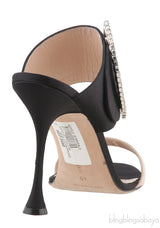 Bi-color Crystal Buckle Sandals