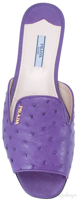 Purple Ostrich Open Toe Slide