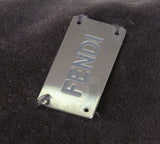 Fendi F Rectangular Grey Velvet Cushion