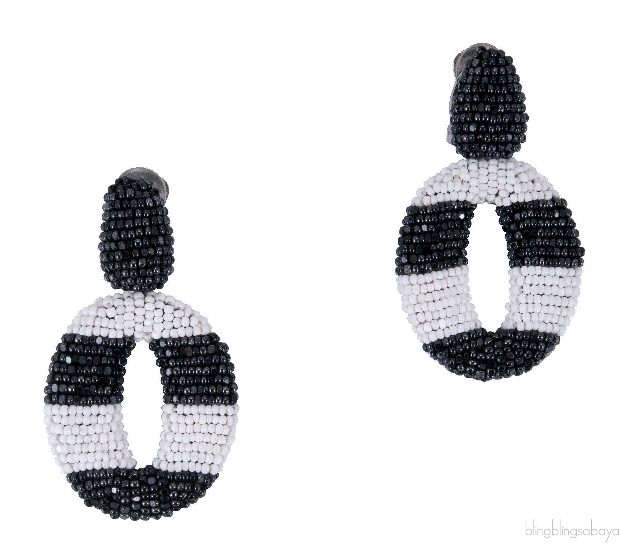 Circle Stripe Beaded Earrings