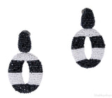 Circle Stripe Beaded Earrings