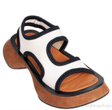 White Stretch Neoprene Sandals