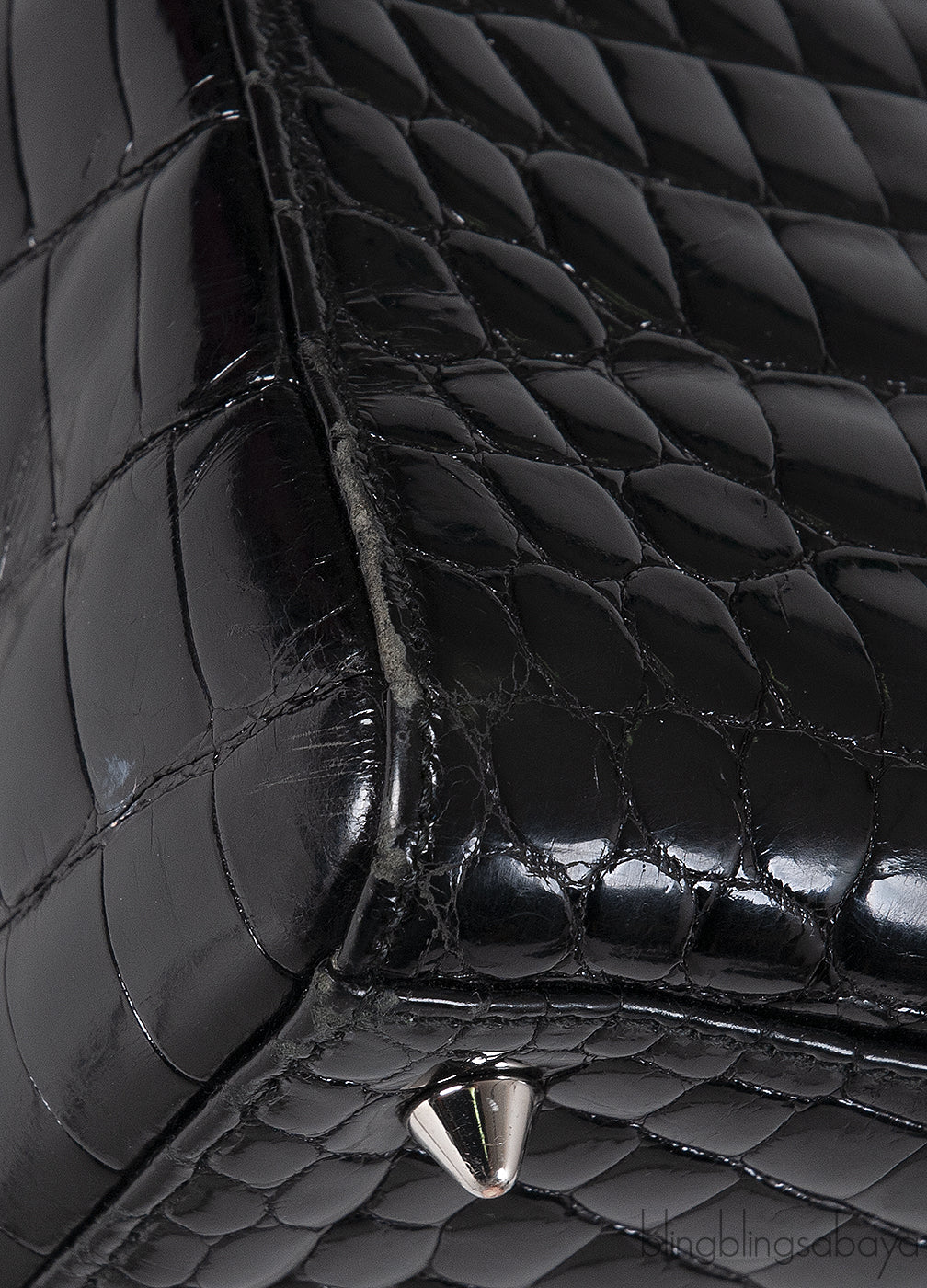 Christian Dior Lady Dior Black Medium Crocodile PHW
