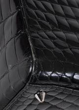 Christian Dior Lady Dior Black Medium Crocodile PHW