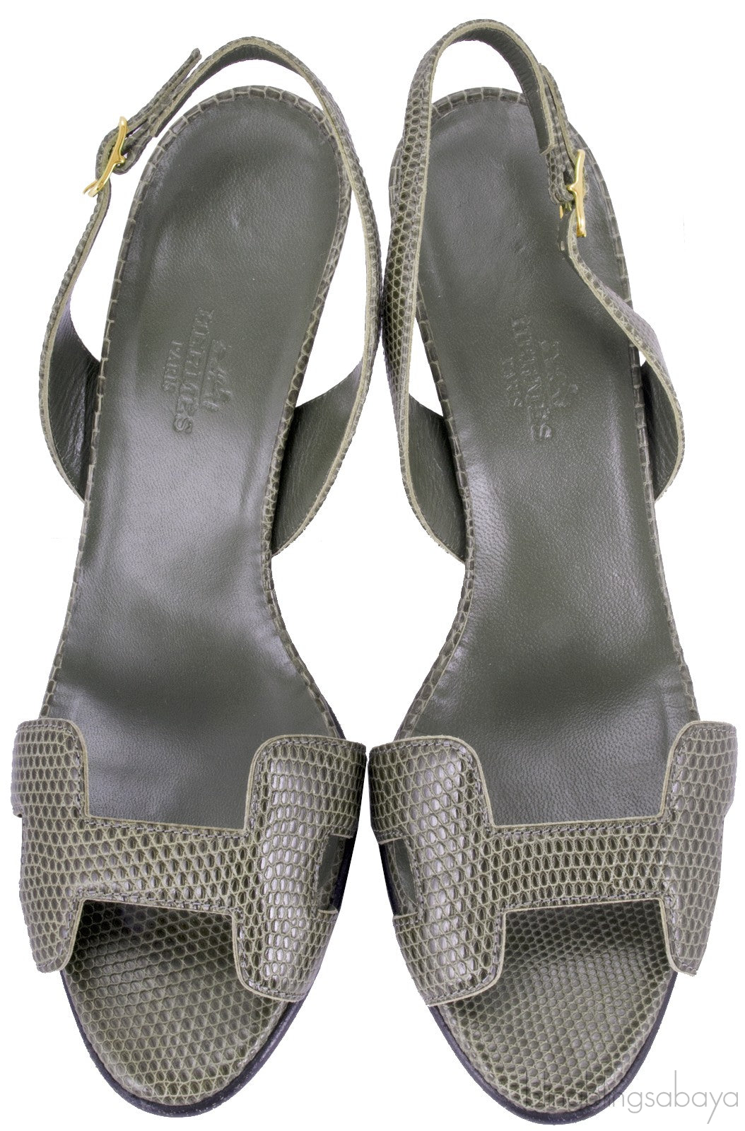 Night 90 Lizard Slingback Heels
