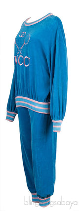 Blue Velvet Tennis Sweatshirt & Pants
