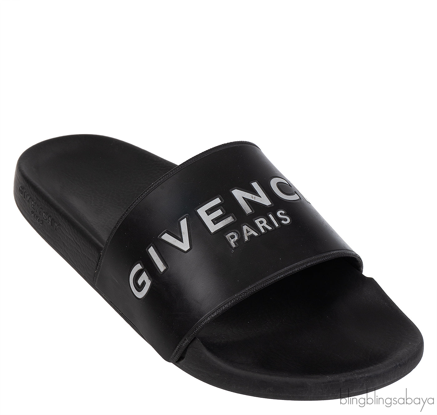 Givenchy Black Logo Print Pool Rubber Slides