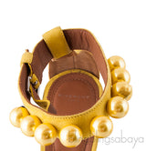 Pearlescent Suede Yellow Sandal