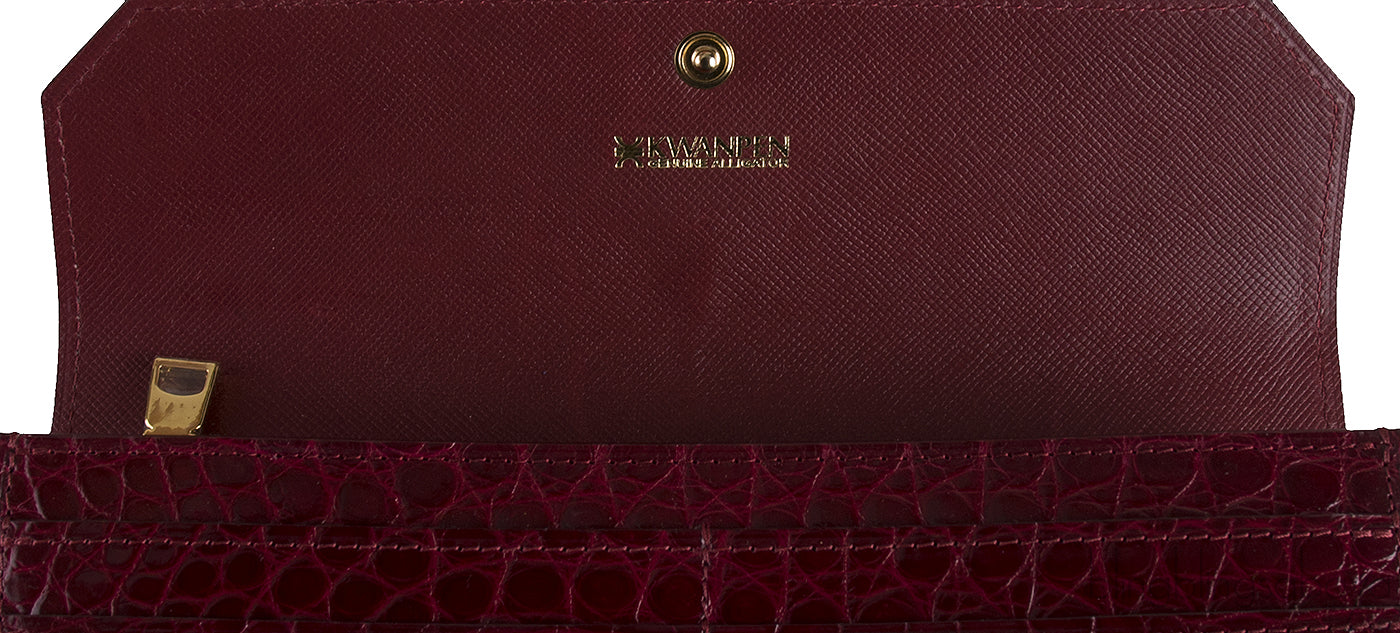 Bordeaux Crocodile Wallet
