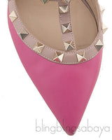Fuchsia Nude Rockstuds Heels