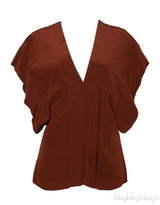 Wildwood Brown Silk Crepe Blouse