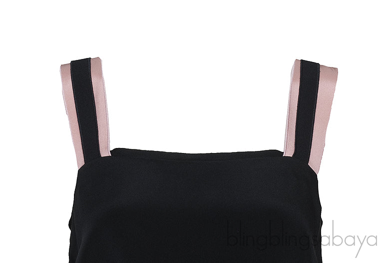 Contrasting Strap Flared Top