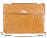 Beige Cornelia Lunch Box Crocodile Bag