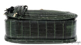 Gucci Forest Green Medium Crocodile Bamboo Top Handle Bag
