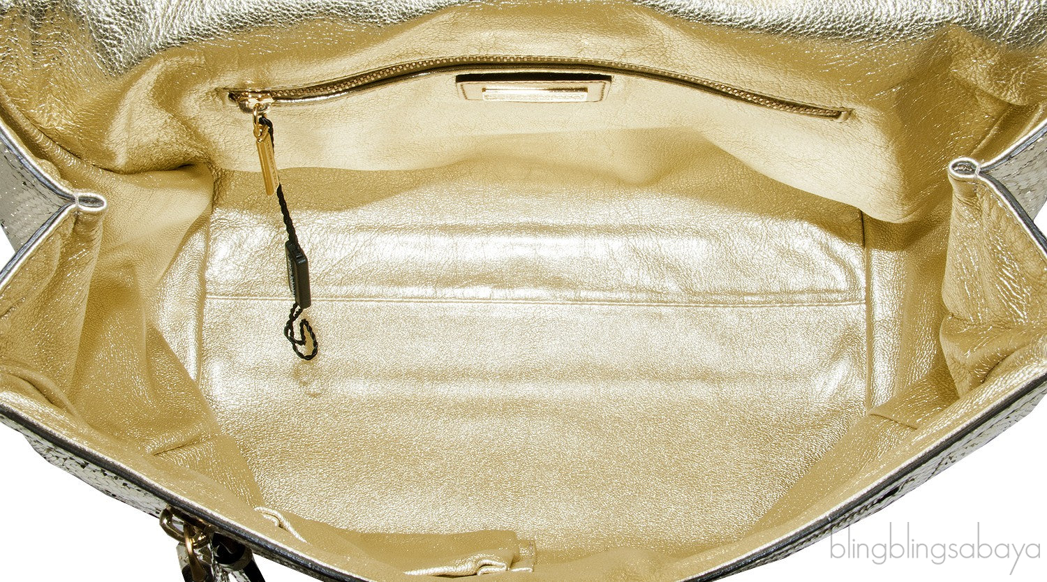 Miss Sicily Metallic Gold Snakeskin Bag