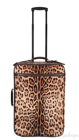 Leopard Pony Hair Medium Luggage Trolley