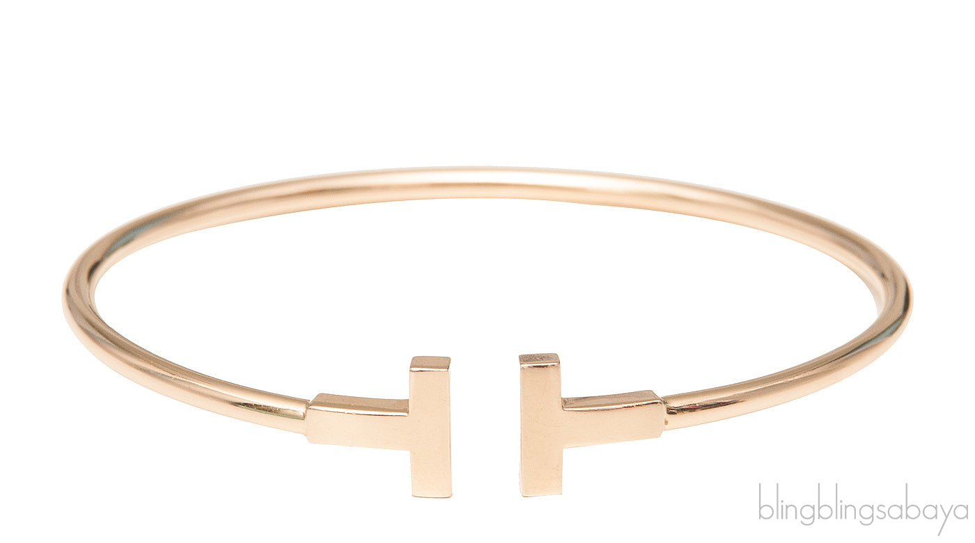 T Wire Rose Gold Bracelet