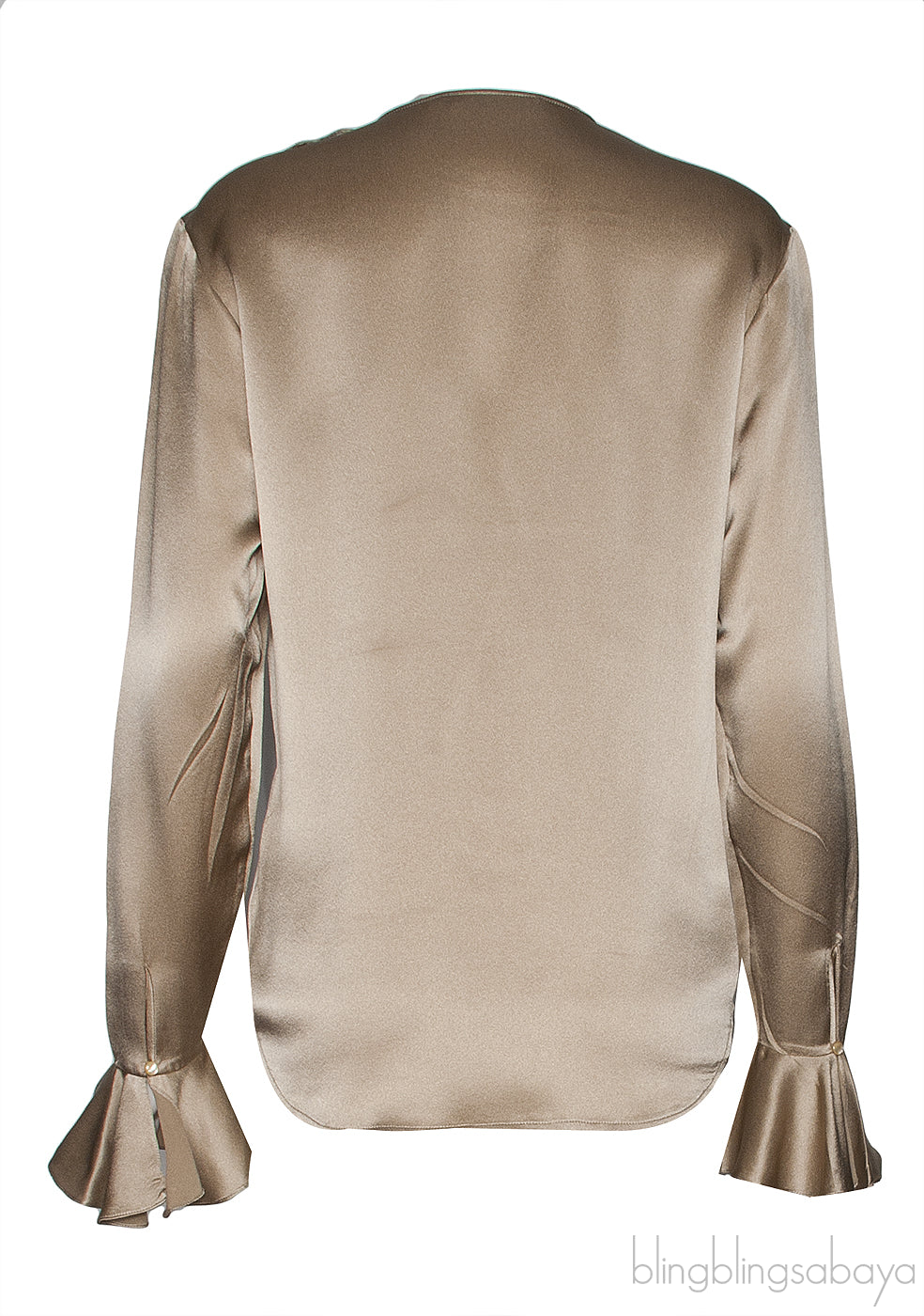 Gold Ruffled Long Sleeve Shirt