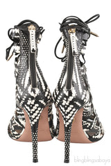 Python Bi-color Lace Up Heels