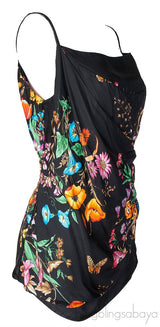 Draped Silk Floral Print Cami