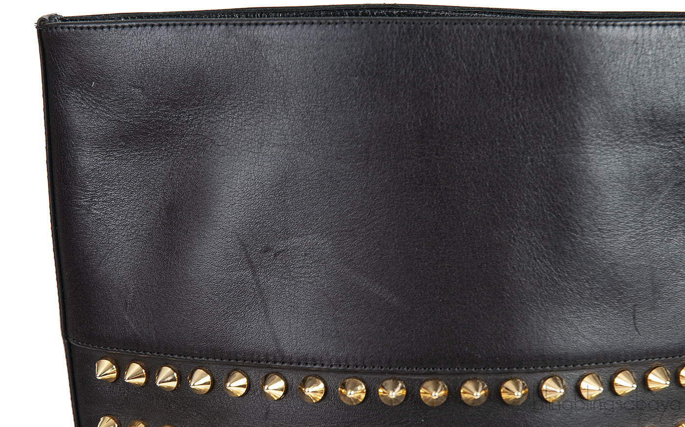 Black Rom Chic Flat Studded Boots