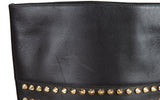 Black Rom Chic Flat Studded Boots