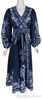 Aliane Floral Print Cotton Wrap Dress