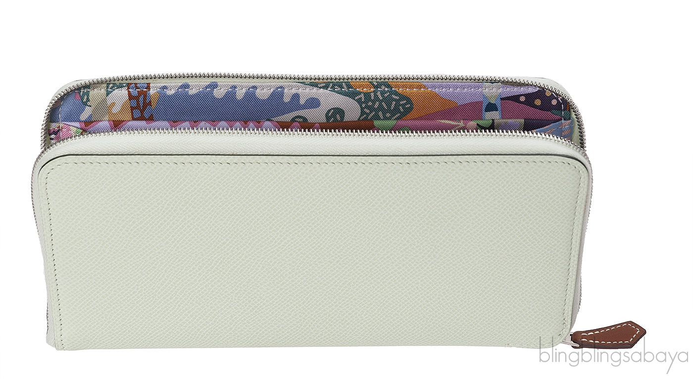 Hermes Vert Fizz Silk\'In Classique Long Wallet