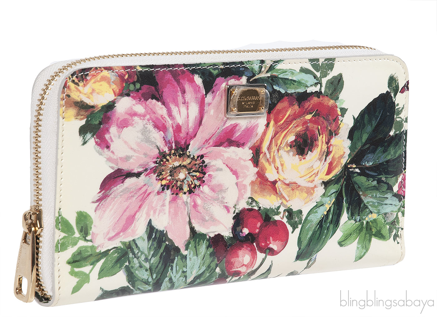Dolce & Gabbana Floral Zip Around Continental Wallet