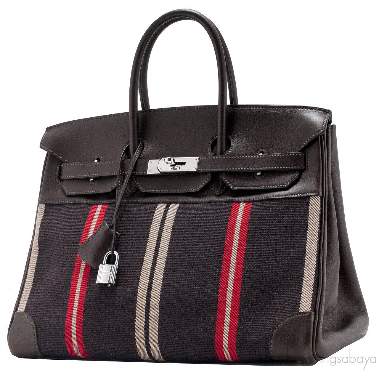 Birkin 35 Ebene Leather & Canvas