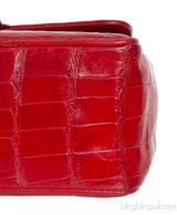 Vintage Red Crocodile CC Classic Mini Square Bag