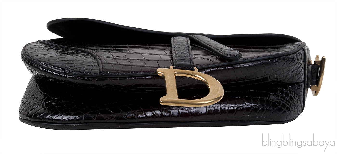 Gradient Crocodile Saddle Bag