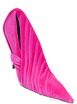 Fuchsia Pink Stretch Velvet Wrap Pump