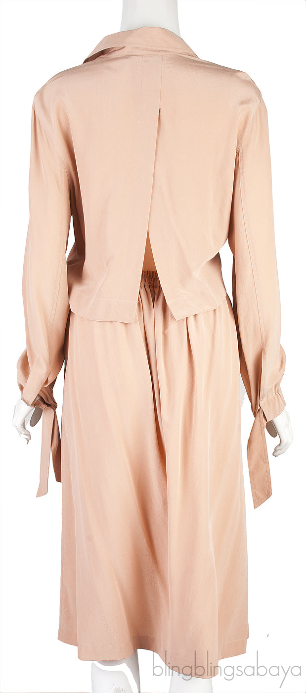 Blush Slit Back Shirtdress