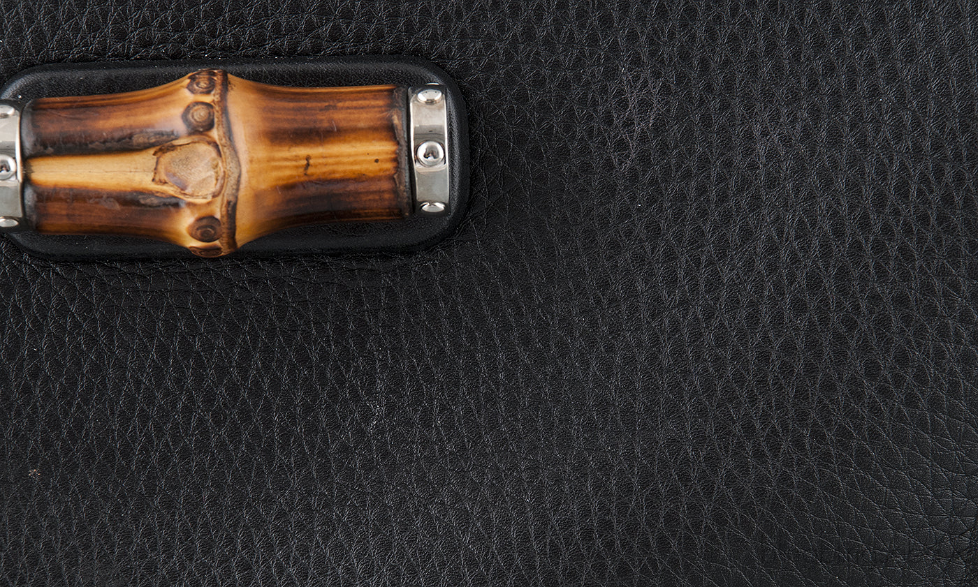 Black Bamboo Top Handle Bag