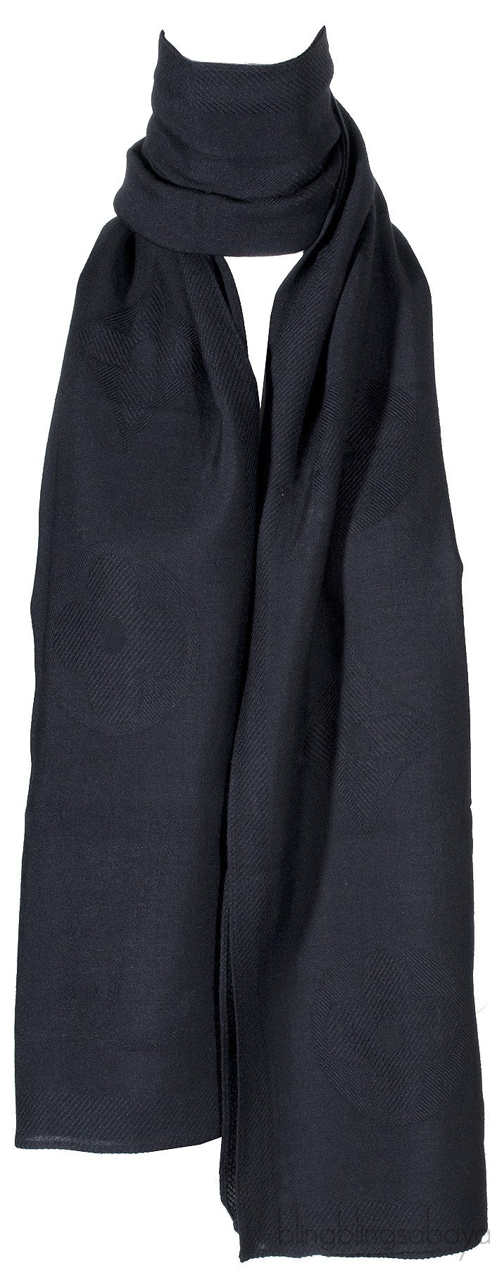 Logomania Black Cashmere Shawl