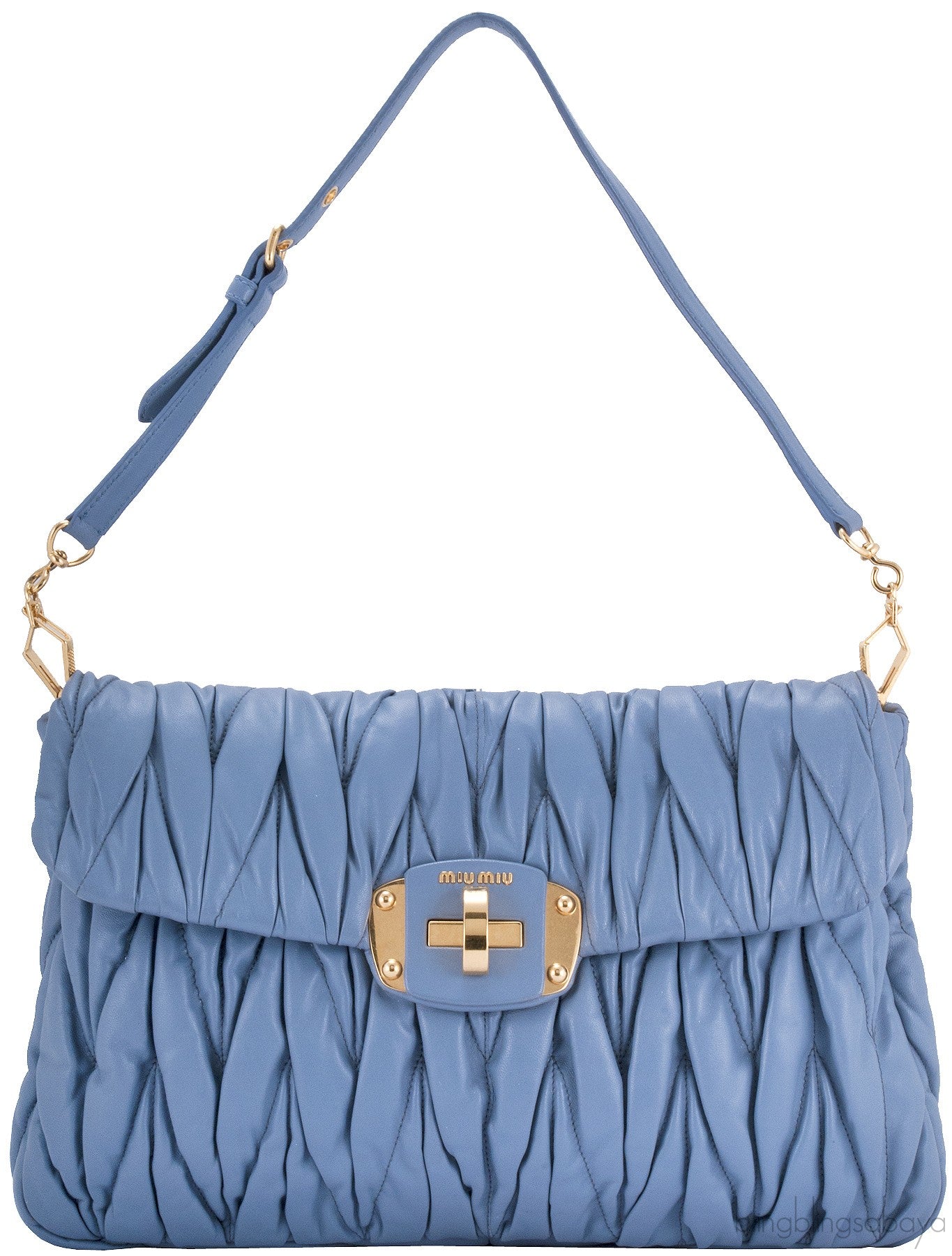 Periwinkle Matelasse Leather Clutch
