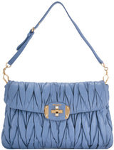 Periwinkle Matelasse Leather Clutch