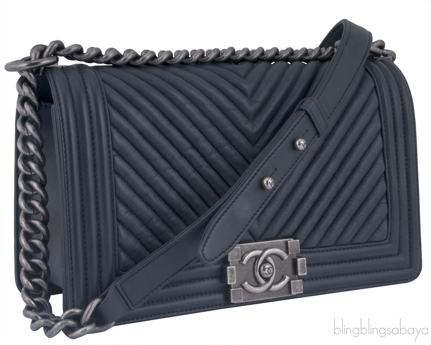 Charcoal Grey Chevron Le Boy