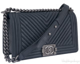 Charcoal Grey Chevron Le Boy