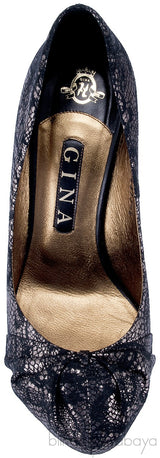 Black Metallic Gold Claire Hoodie Pump