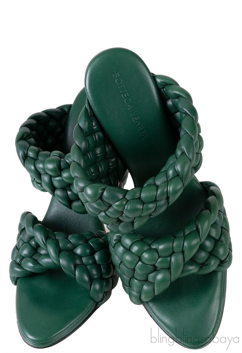 Bottega Veneta Curve Optic Emerald Green Sandals